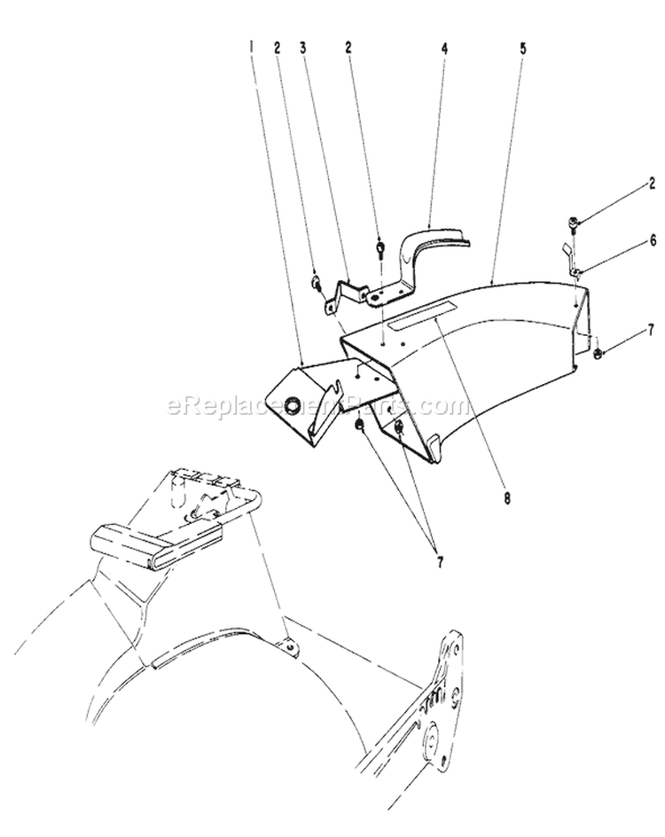 Side Discharge Kit Diagram and Parts List for 20526 6000001-6999999 - 1986 Toro Lawn Mower