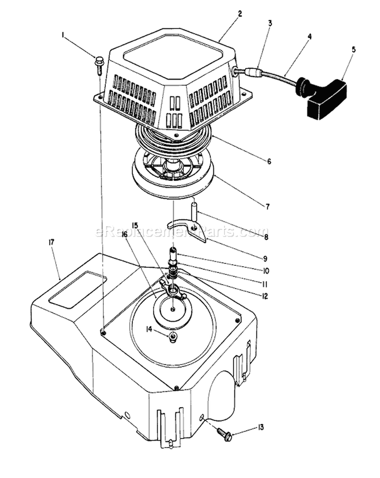 Starter Diagram and Parts List for 20526 7000001-7999999 - 1987 Toro Lawn Mower