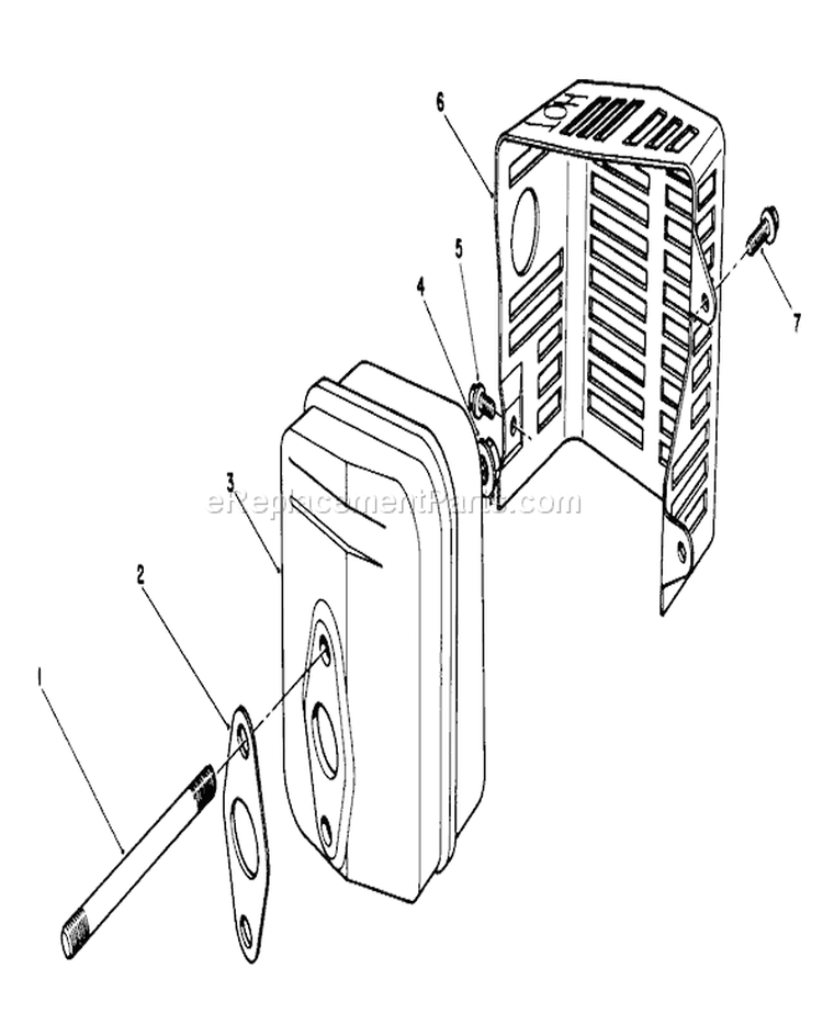 Muffler Assembly Diagram and Parts List for 20526 7000001-7999999 - 1987 Toro Lawn Mower
