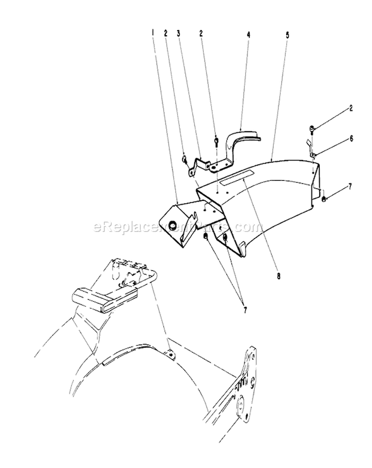 Side Discharge Kit Diagram and Parts List for 20526 7000001-7999999 - 1987 Toro Lawn Mower