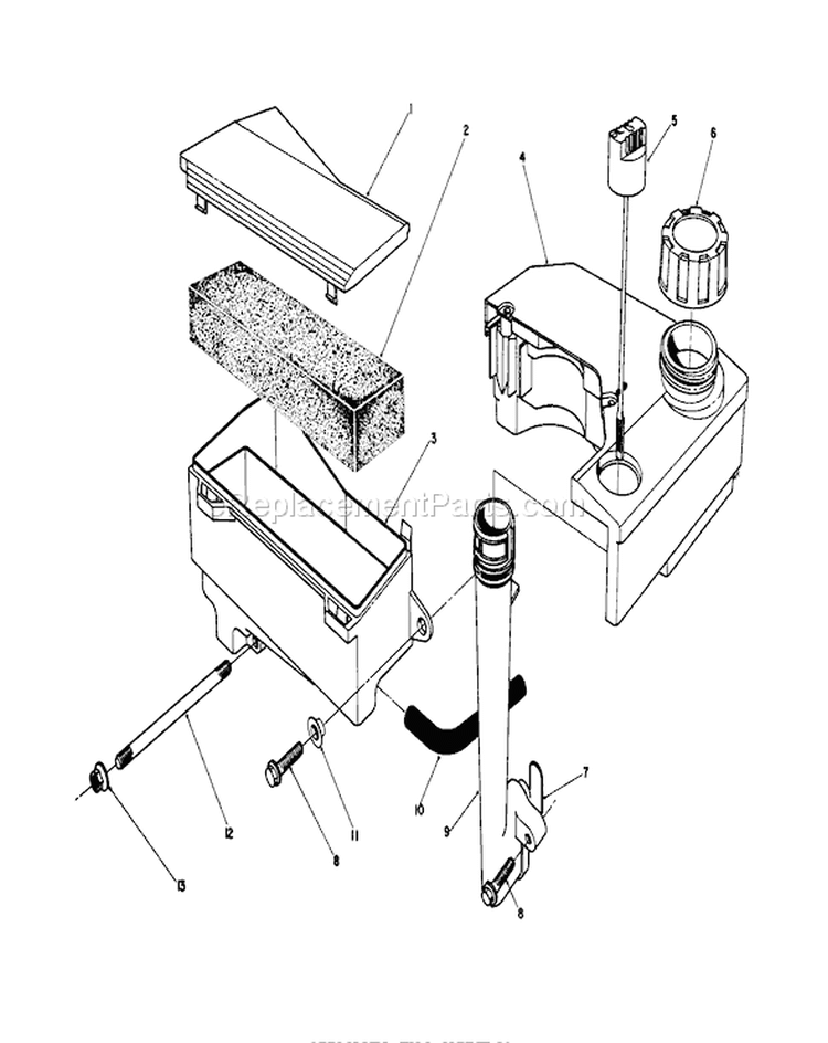 Air Cleaner and Fuel Tank Diagram and Parts List for 20526 8000001-8999999 - 1988 Toro Lawn Mower