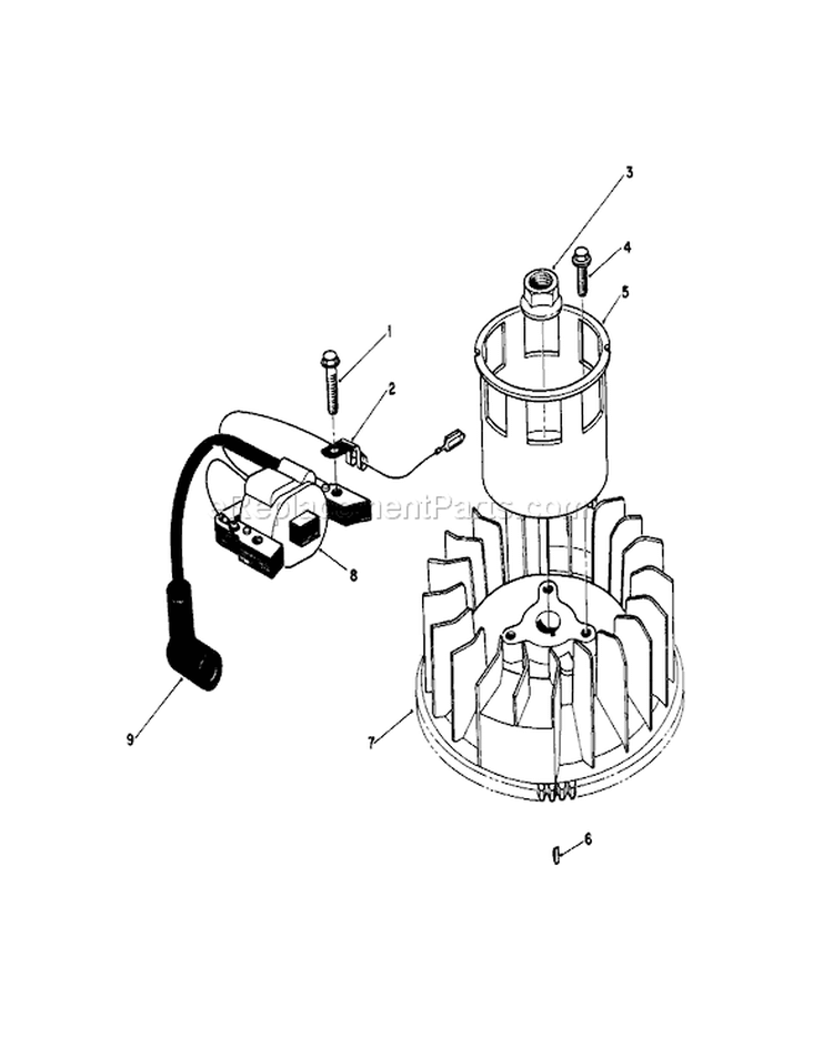Magneto and Flywheel Assembly Diagram and Parts List for 20526 8000001-8999999 - 1988 Toro Lawn Mower