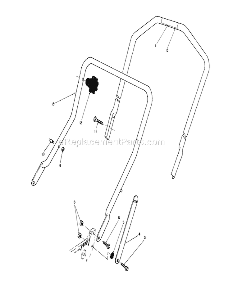 Handle Assembly Diagram and Parts List for 20526 8000001-8999999 - 1988 Toro Lawn Mower