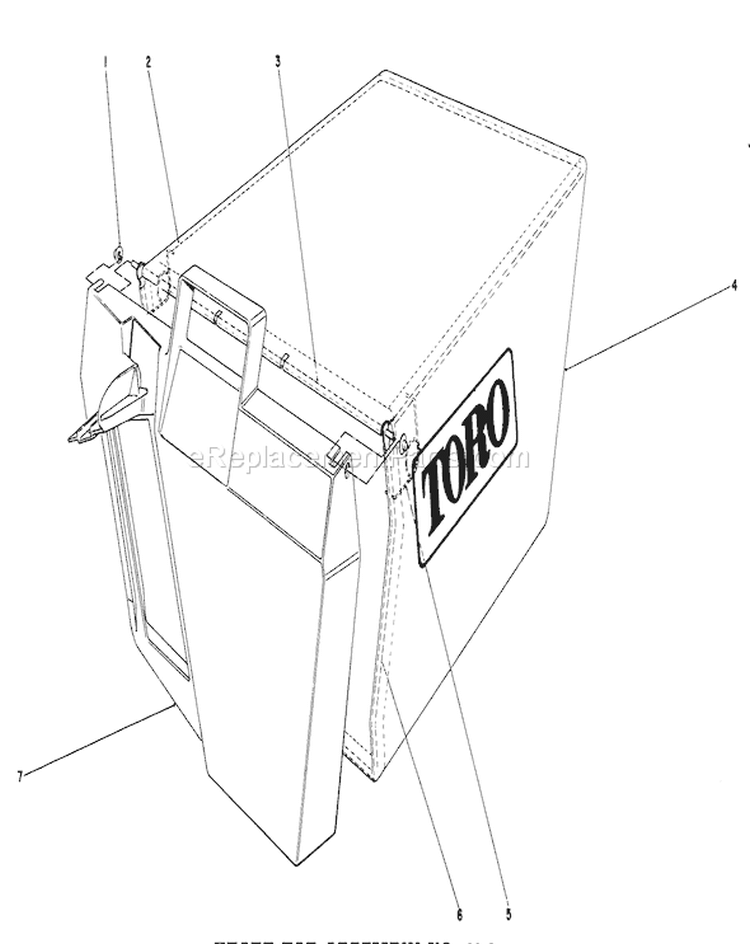 Grass Bag Assembly Diagram and Parts List for 20531 9000001-9999999 - 1989 Toro Lawn Mower