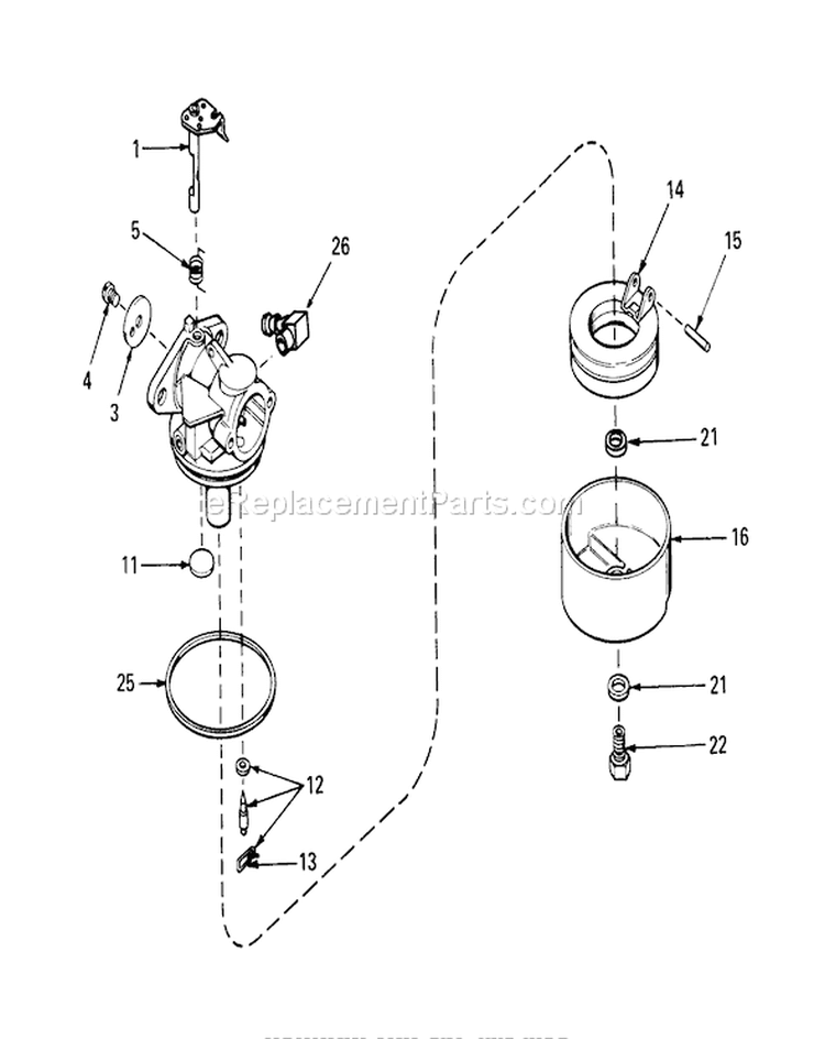 Carburetor Assembly Diagram and Parts List for 20562 6000001-6999999 - 1976 Toro Lawn Mower