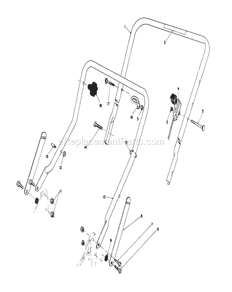 Handle Assembly Diagram and Parts List for 20563 1000001-1999999 - 1991 Toro Lawn Mower