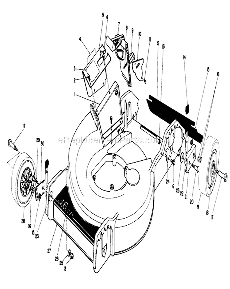 Housing Assembly Diagram and Parts List for 20564C 9000001-9999999 - 1989 Toro Lawn Mower