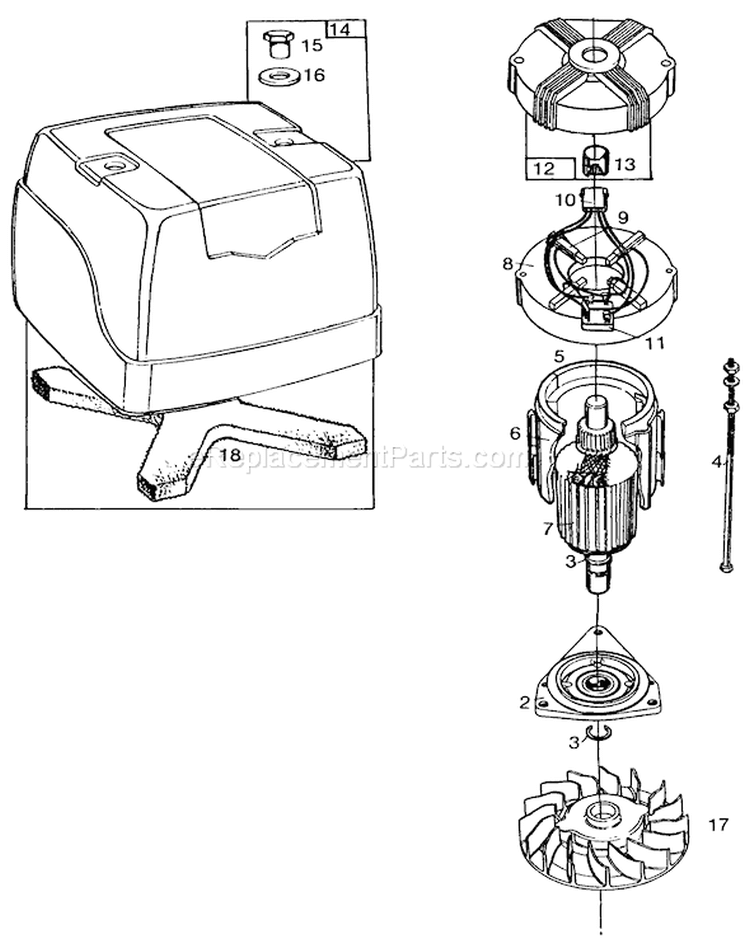 Motor Diagram and Parts List for 20564 5000001-5999999 - 1985 Toro Lawn Mower
