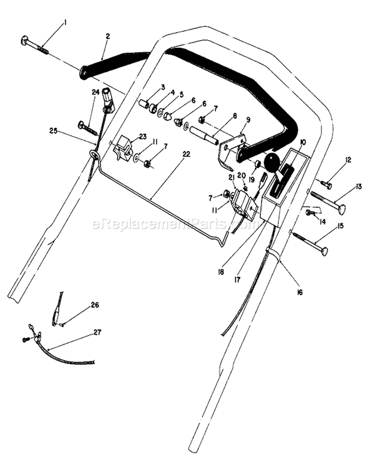 Control Assembly Diagram and Parts List for 20570 3000001-3999999 - 1983 Toro Lawn Mower