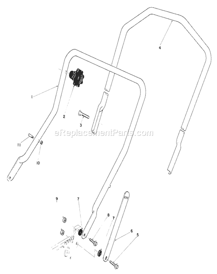 Handle Assembly Diagram and Parts List for 20570 5000001-5999999 - 1985 Toro Lawn Mower