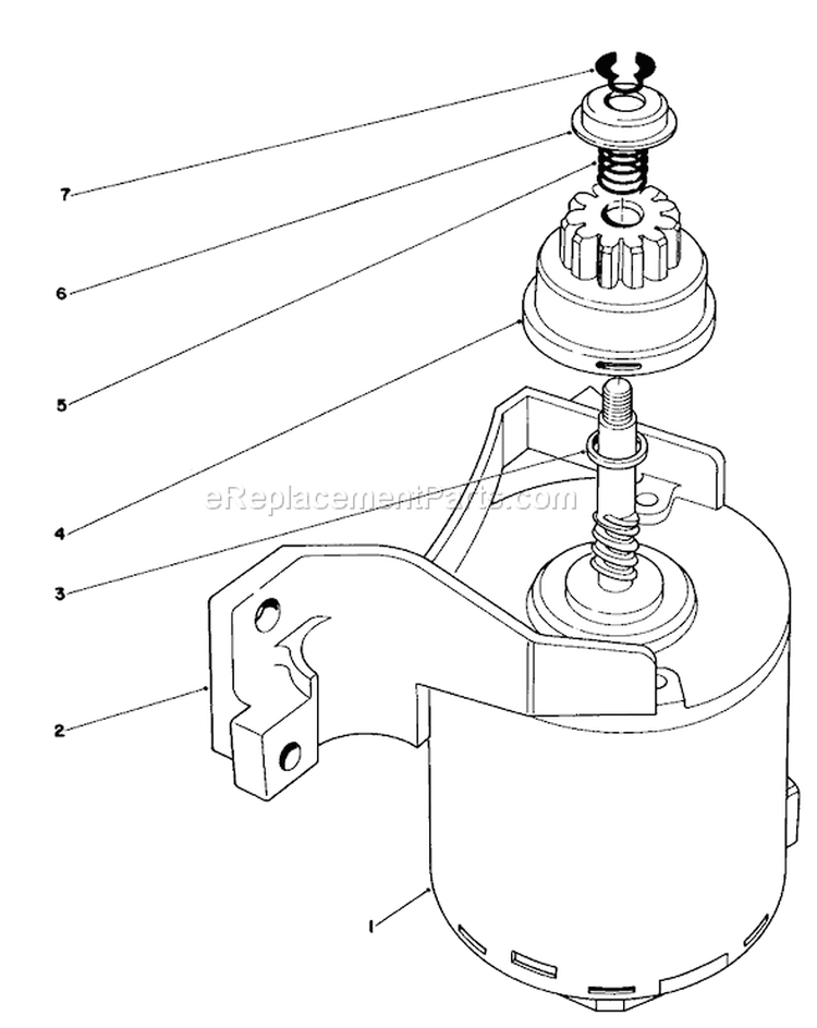 Starter Assembly Diagram and Parts List for 20574 3000001-3999999 - 1983 Toro Lawn Mower