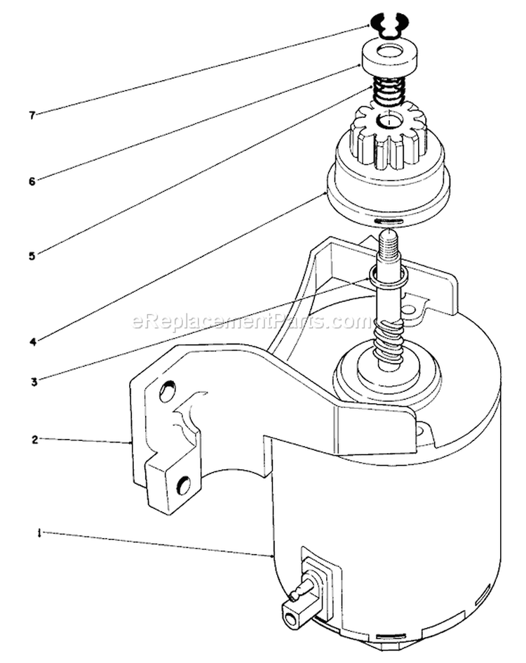 Starter Assembly Diagram and Parts List for 20574 5000001-5999999 - 1985 Toro Lawn Mower
