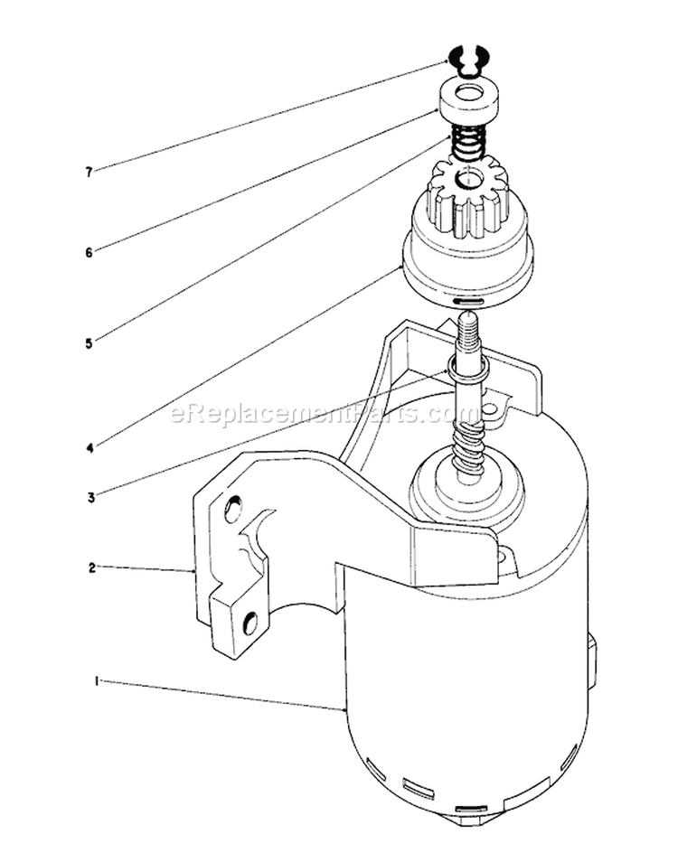 Starter Assembly Diagram and Parts List for 20574 8000001-8999999 - 1988 Toro Lawn Mower