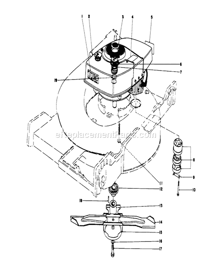 Engine Assembly Diagram and Parts List for 20575 8007501-8999999 - 1978 Toro Lawn Mower