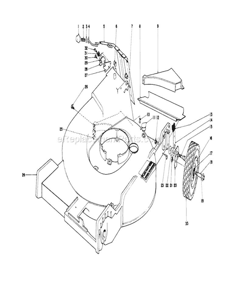 Housing Assembly Diagram and Parts List for 20575 8007501-8999999 - 1978 Toro Lawn Mower