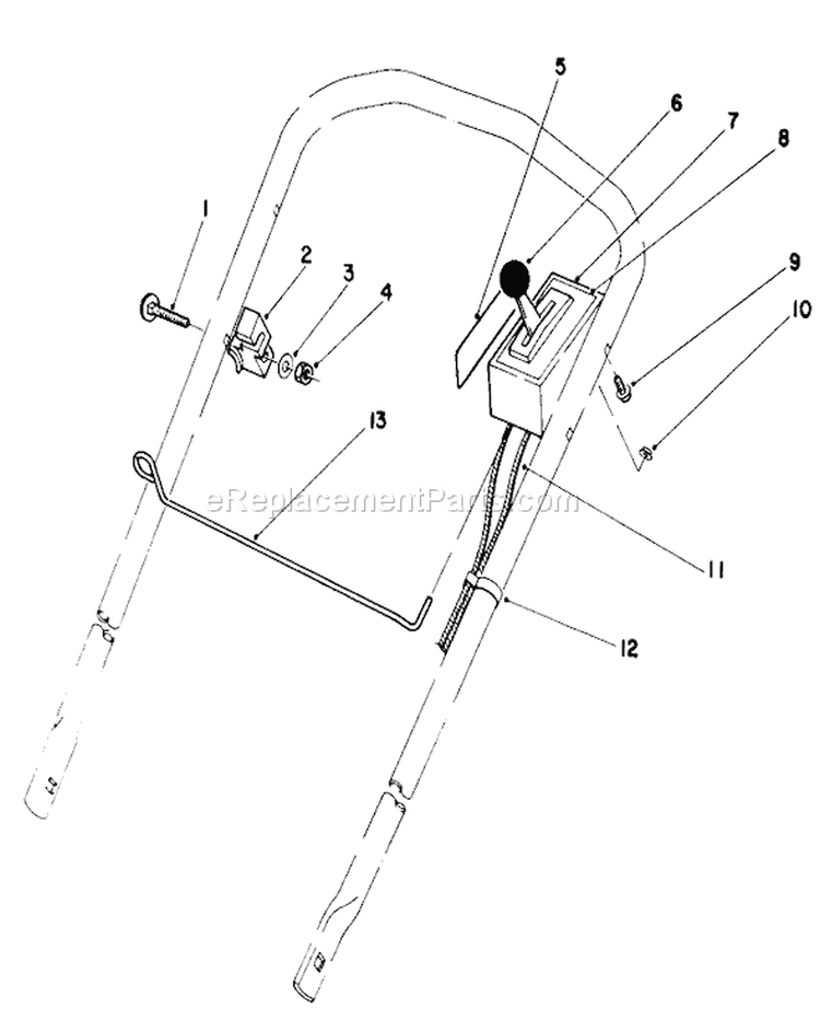 Throttle Control Diagram and Parts List for 20577 4000001-4999999 - 1984 Toro Lawn Mower