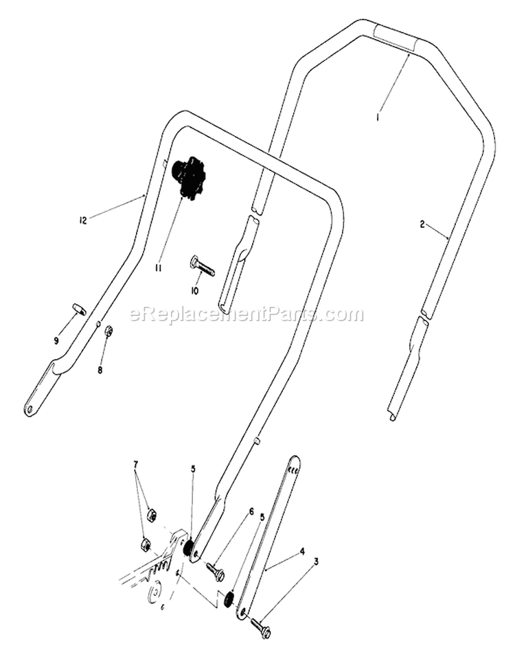 Handle Assembly Diagram and Parts List for 20581 4000001-4999999 - 1984 Toro Lawn Mower
