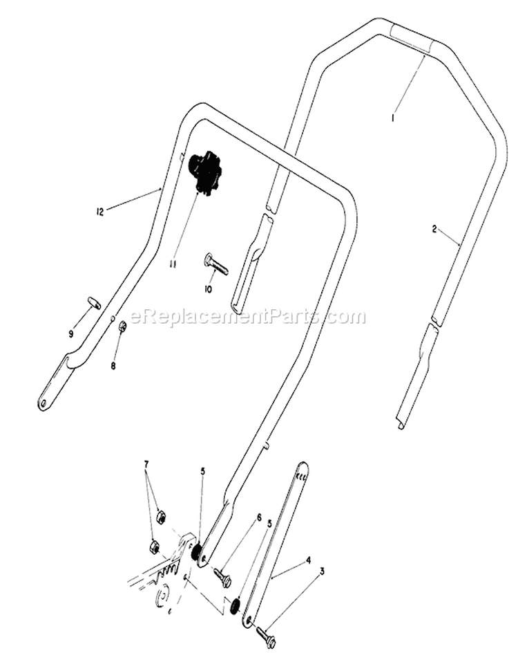 Handle Assembly Diagram and Parts List for 20581 5000001-5999999 - 1985 Toro Lawn Mower