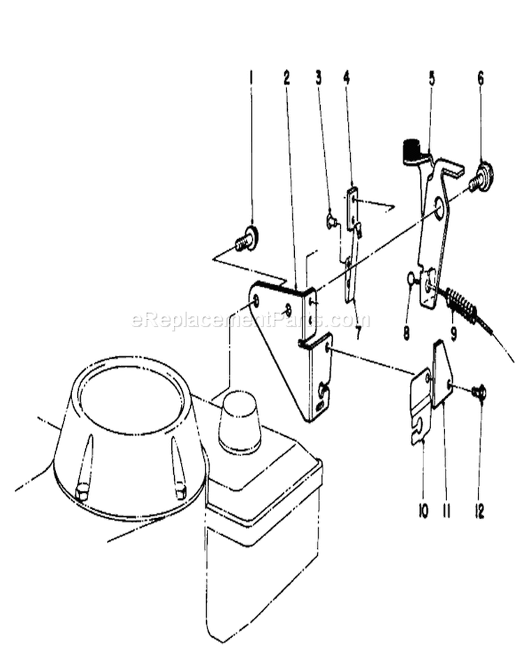 Brake Assembly Diagram and Parts List for 20581 6000001-6999999 - 1986 Toro Lawn Mower