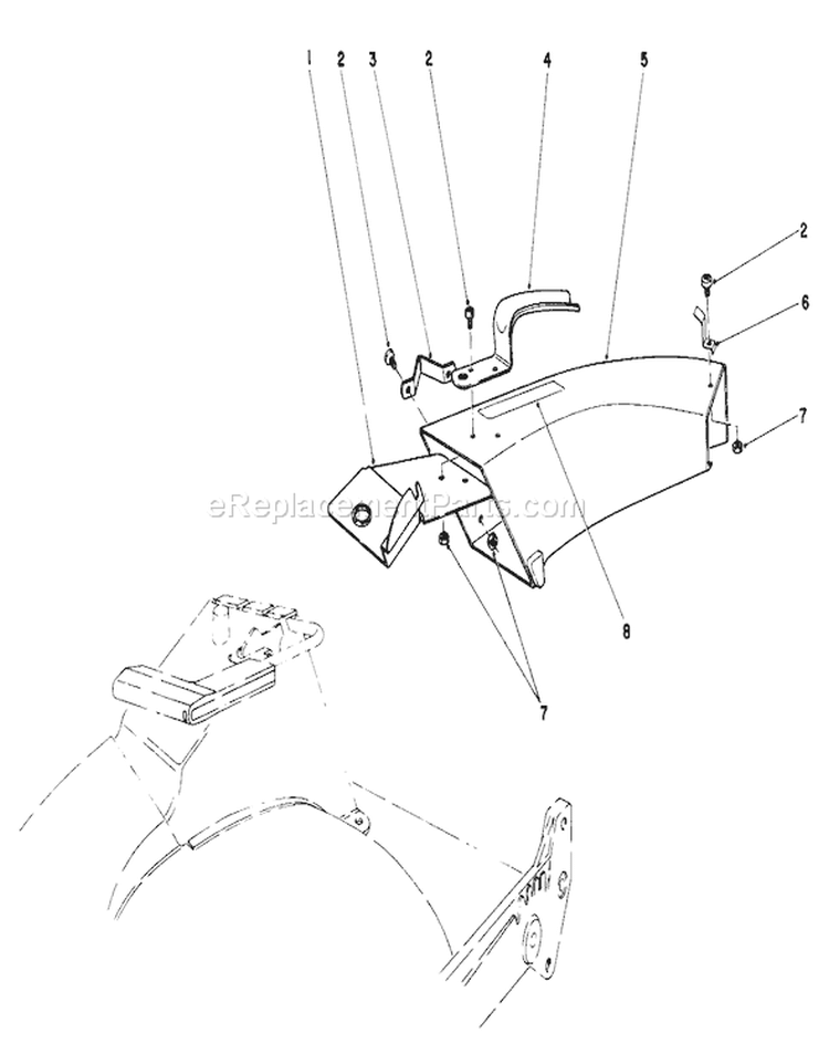 Side Discharge Kit Diagram and Parts List for 20581 6000001-6999999 - 1986 Toro Lawn Mower