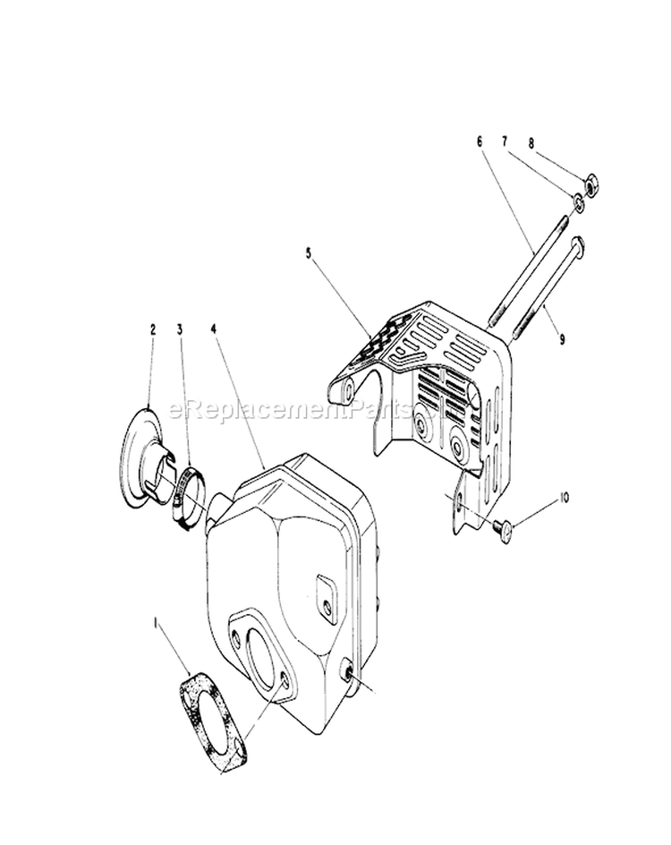 Muffler Assembly Diagram and Parts List for 20581 7000001-7999999 - 1987 Toro Lawn Mower