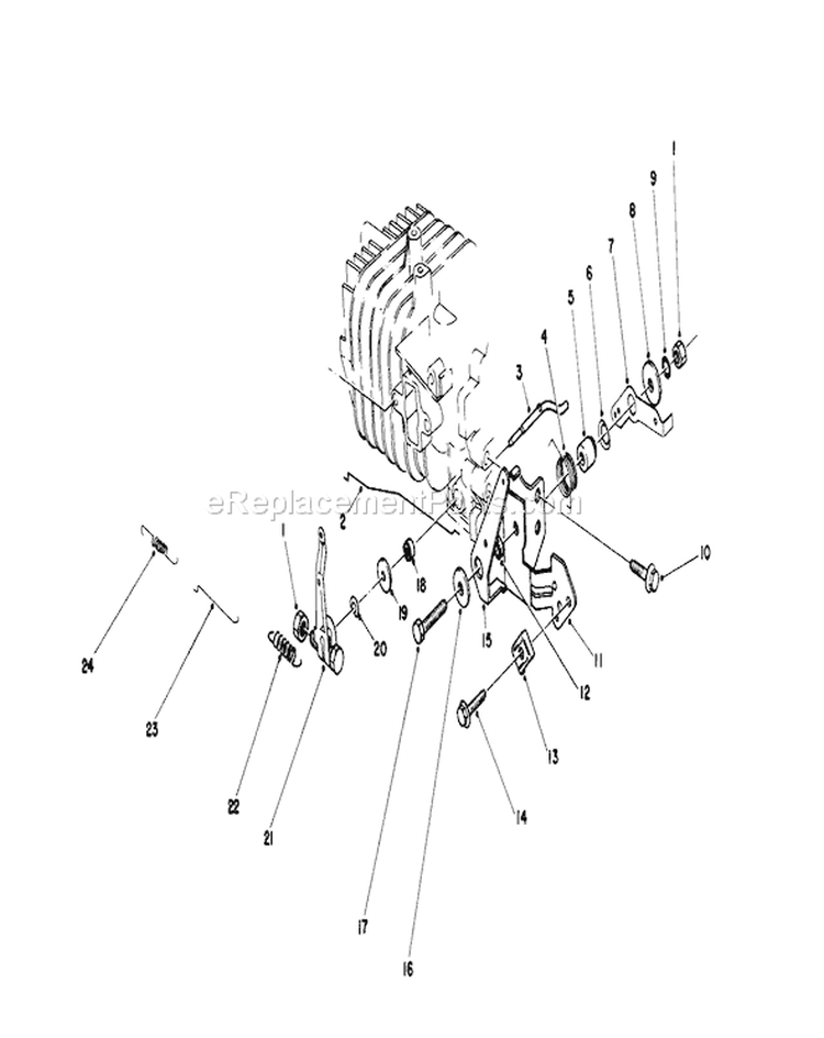 Governor Assembly Diagram and Parts List for 20581 7000001-7999999 - 1987 Toro Lawn Mower