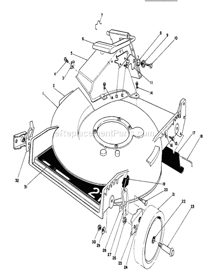 Housing Assembly Diagram and Parts List for 20581 8000001-8999999 - 1988 Toro Lawn Mower