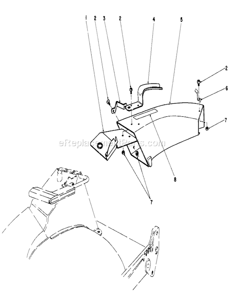 Side Discharge Kit Diagram and Parts List for 20582C 6000001-6999999 - 1986 Toro Lawn Mower