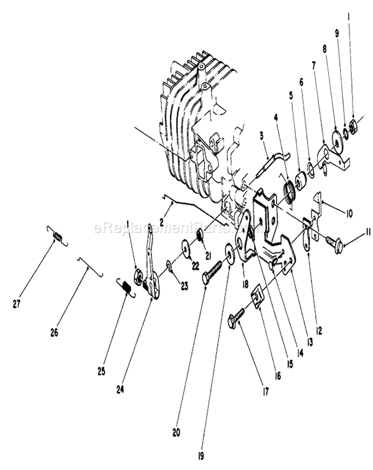 Governor Assembly Diagram and Parts List for 20584 6000001-6999999 - 1986 Toro Lawn Mower