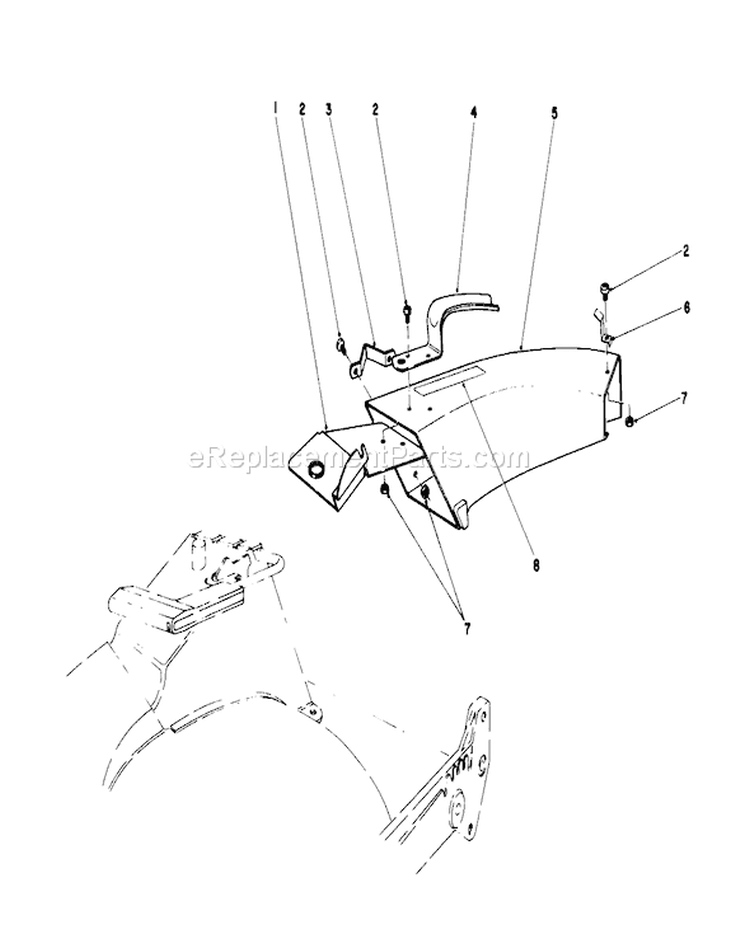 Side Discharge Chute Diagram and Parts List for 20584 7000001-7999999 - 1987 Toro Lawn Mower