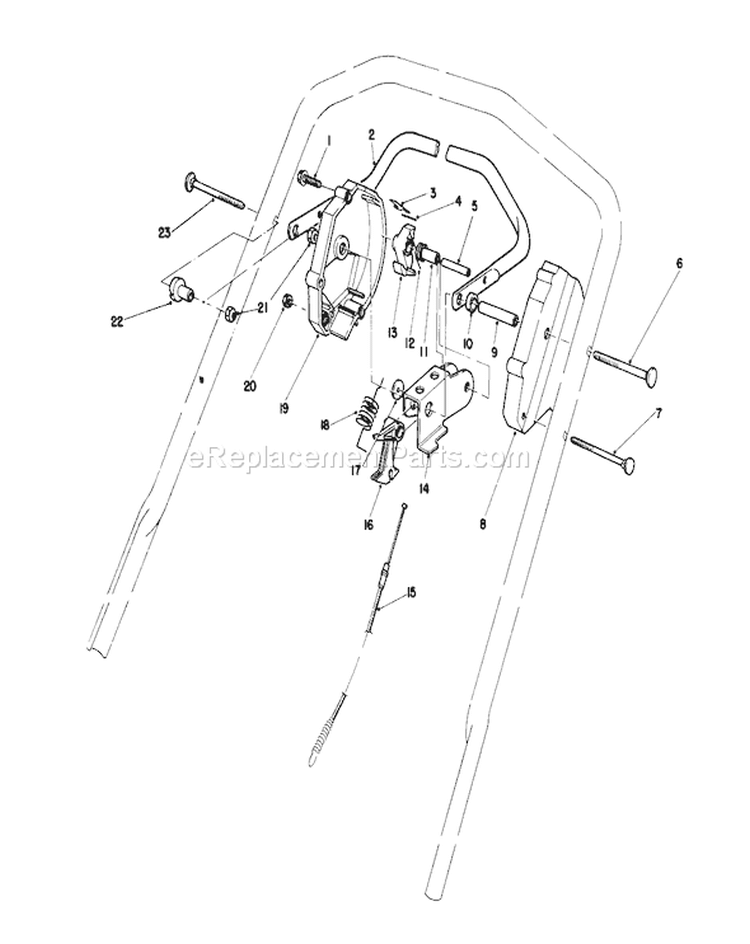 Control Assembly Diagram and Parts List for 20584 7000001-7999999 - 1987 Toro Lawn Mower