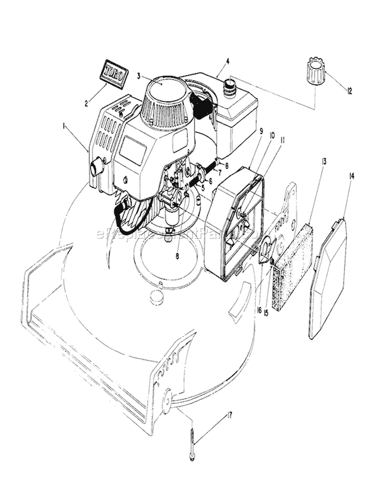 Page F Diagram and Parts List for 20584 7000001-7999999 - 1987 Toro Lawn Mower