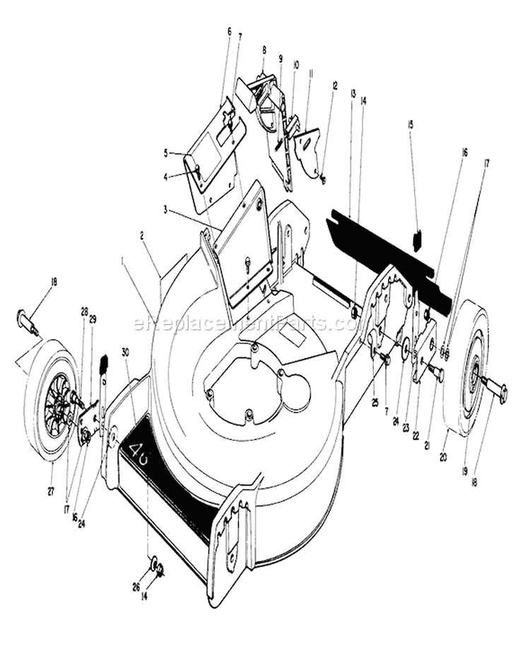 Housing Assembly Diagram and Parts List for 20586C 8000001-8999999 - 1988 Toro Lawn Mower