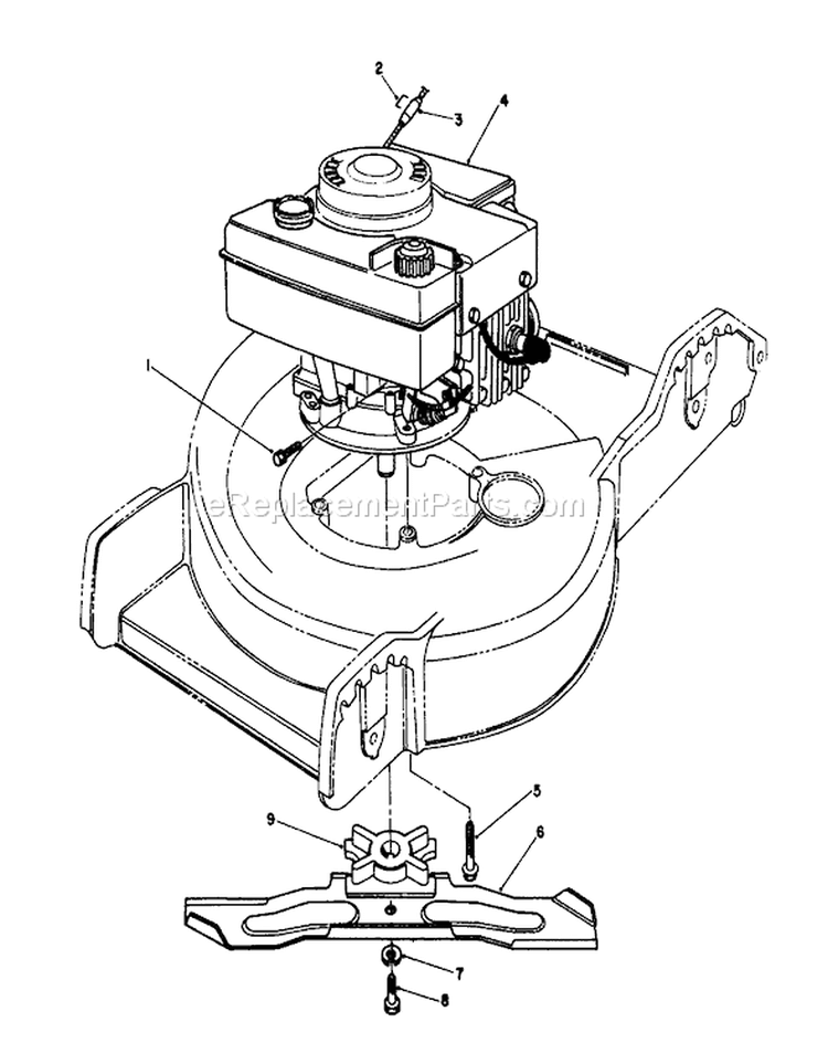 Engine Assembly Diagram and Parts List for 20586C 9000001-9999999 - 1989 Toro Lawn Mower