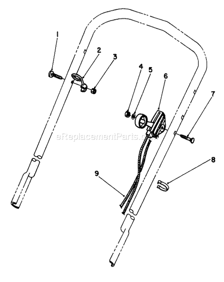 Throttle Control Assembly Diagram and Parts List for 20586 5000001-5999999 - 1985 Toro Lawn Mower