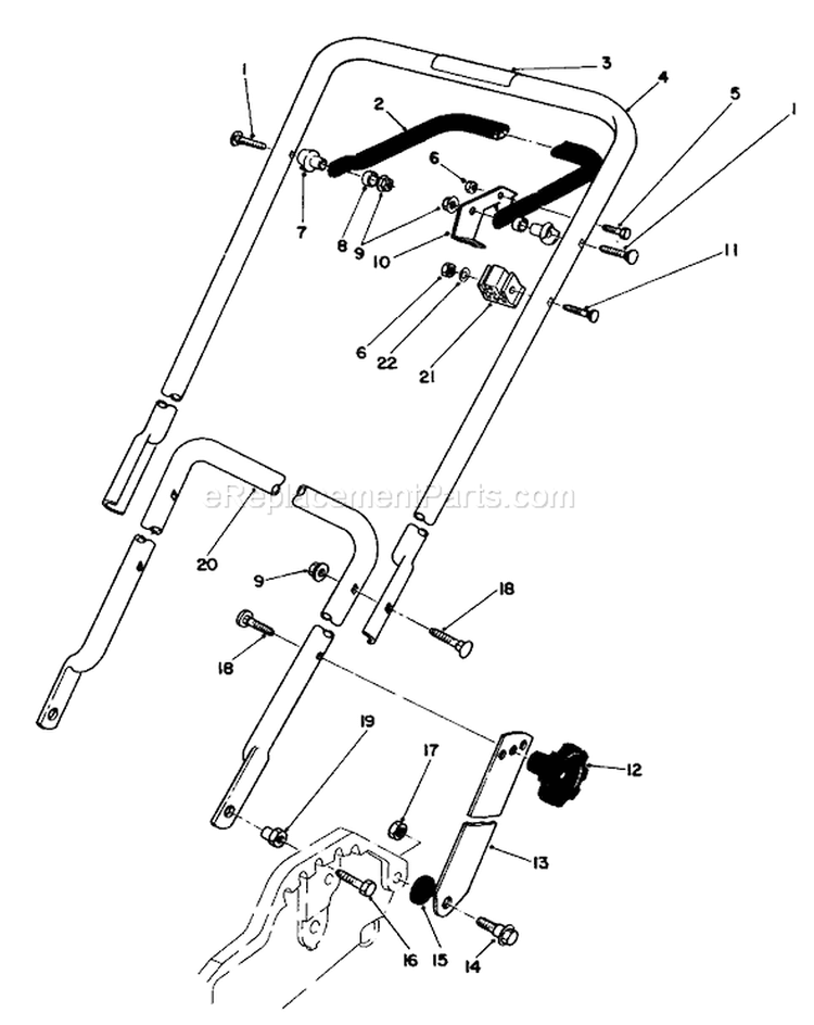 Handle Assembly Diagram and Parts List for 20586 5000001-5999999 - 1985 Toro Lawn Mower