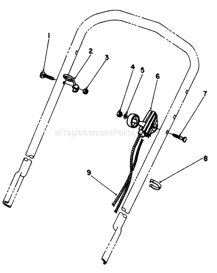 Throttle Control Assembly Diagram and Parts List for 20586 6000001-6999999 - 1986 Toro Lawn Mower