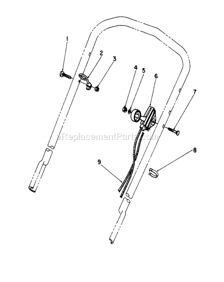 Throttle Control Assembly Diagram and Parts List for 20586 7000001-7999999 - 1987 Toro Lawn Mower