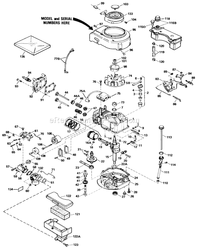 Engine Diagram and Parts List for 20586 9000001-9999999 - 1989 Toro Lawn Mower