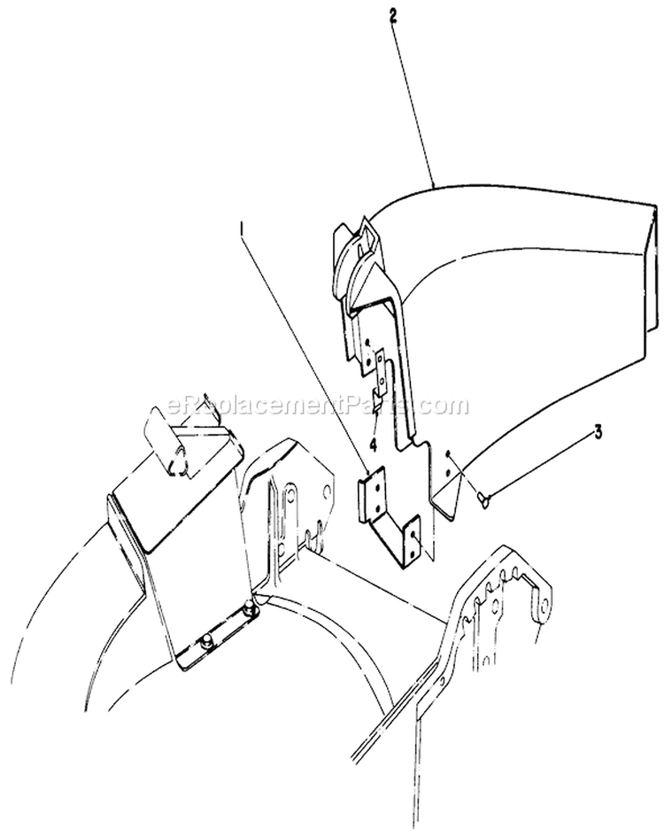 Side Discharge Chute Diagram and Parts List for 20586 9000001-9999999 - 1989 Toro Lawn Mower