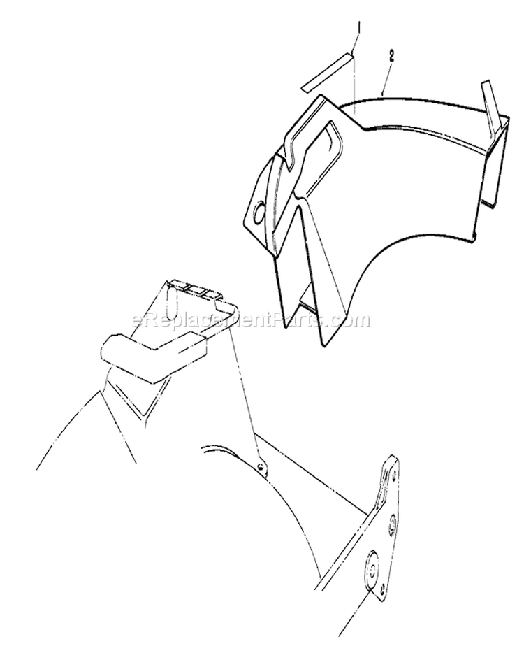 Side Discharge Chute Diagram and Parts List for 20588C 9000001-9999999 - 1989 Toro Lawn Mower