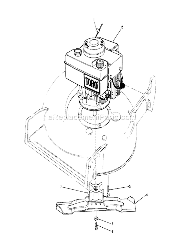 Engine Assembly Diagram and Parts List for 20588 0000001-0999999 - 1990 Toro Lawn Mower