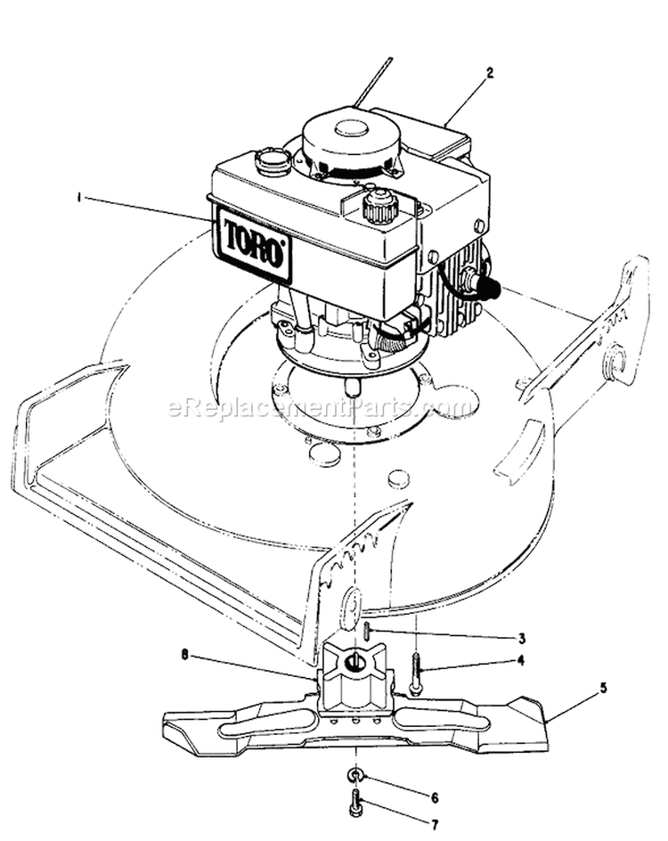 Engine Assembly Diagram and Parts List for 20588 6000001-6999999 - 1986 Toro Lawn Mower