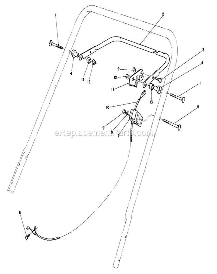 Control Assembly Diagram and Parts List for 20588 7000001-7999999 - 1987 Toro Lawn Mower