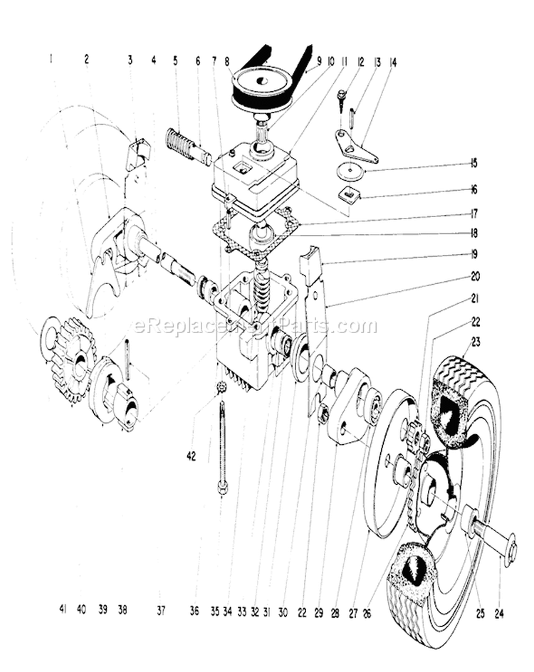 21" W.W.S.P. Fingertip Intermediate Diagram and Parts List for 19500 1000001-1999999 - 1971 Toro Lawn Mower