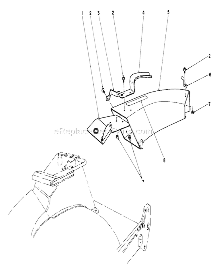 Side Discharge Diagram and Parts List for 20610C 5000001-5999999 - 1985 Toro Lawn Mower