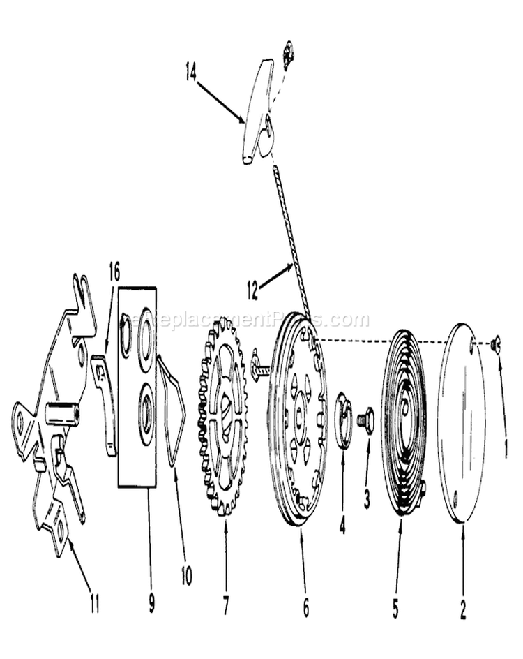 Rewind Starter Diagram and Parts List for 20610 1000001-1999999 - 1981 Toro Lawn Mower