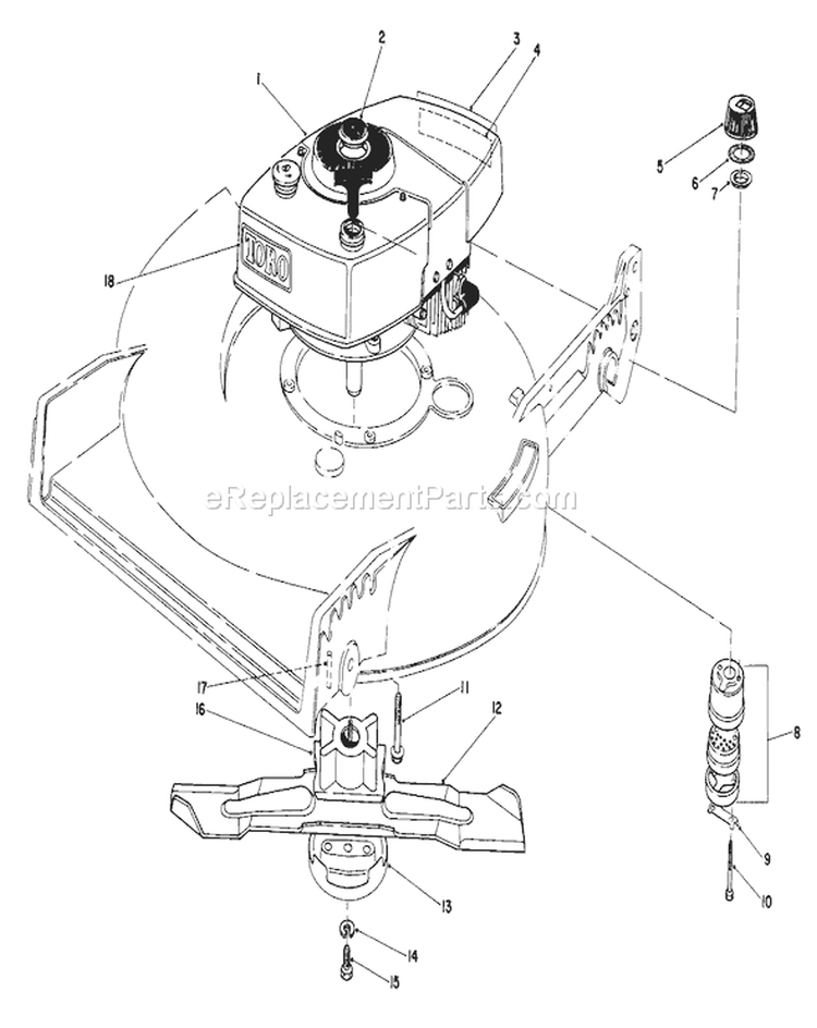 Engine Assembly Diagram and Parts List for 20610 3000001-3999999 - 1983 Toro Lawn Mower