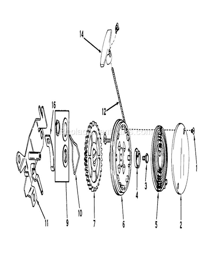 Rewind Starter Diagram and Parts List for 20610 9000001-9999999 - 1979 Toro Lawn Mower