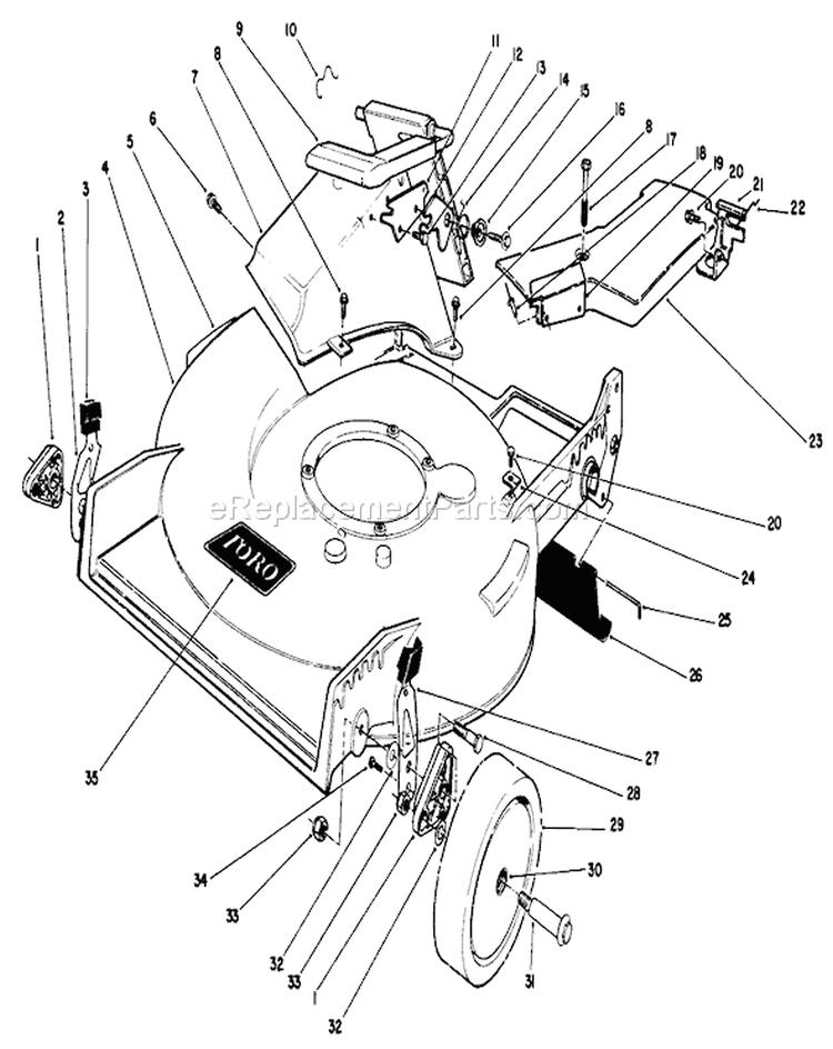 Page H Diagram and Parts List for 20611 9000001-9999999 - 1989 Toro Lawn Mower